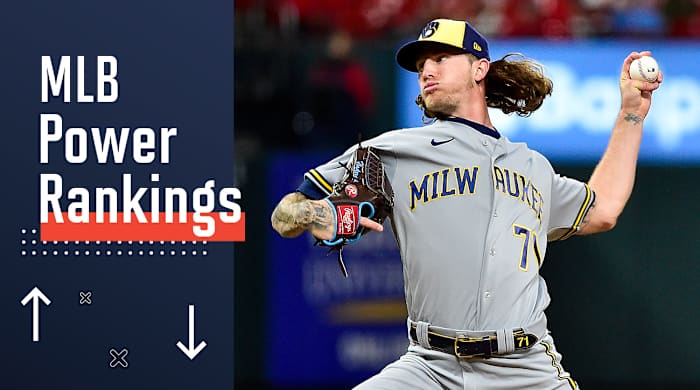 Milwaukee Brewers pitcher Josh Hader in MLB power rankings graphic